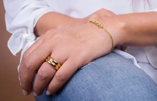 18K GoldFilled Double Band Ring Jewelvers Rings