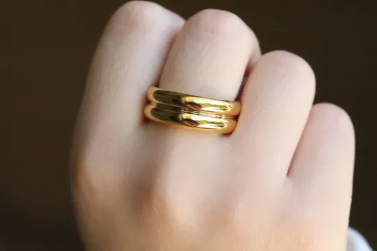 18K GoldFilled Double Band Ring Jewelvers Rings