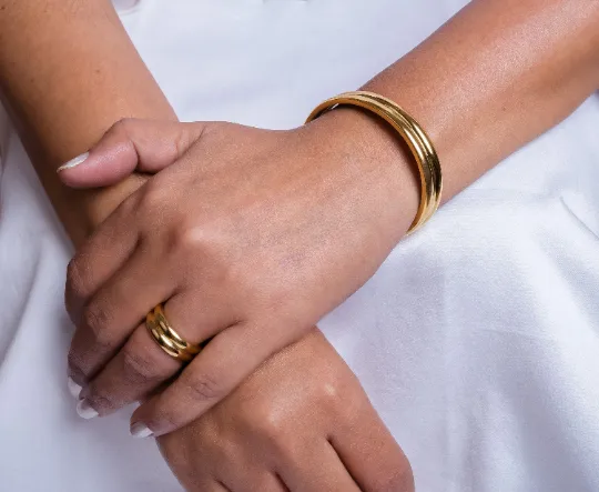 18K GoldFilled Double Band Ring Jewelvers Rings