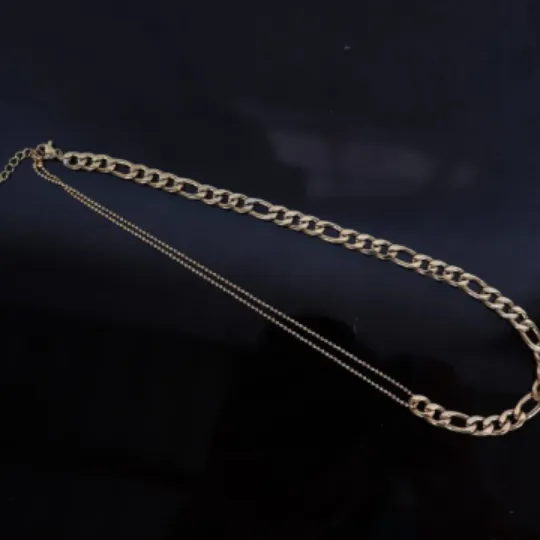 18K GoldFilled Figaro Link Beaded Necklace Jewelvers Necklaces 18K GoldFilled Figaro Link Beaded Necklace Jewelvers Necklaces
