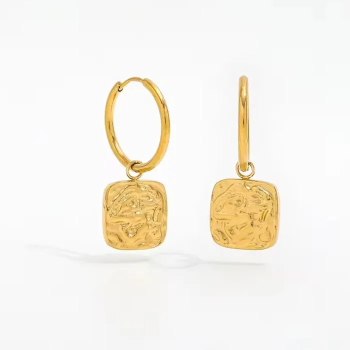 18k GoldFilled Square Charm Hoops Jewelvers PreStyled Sets