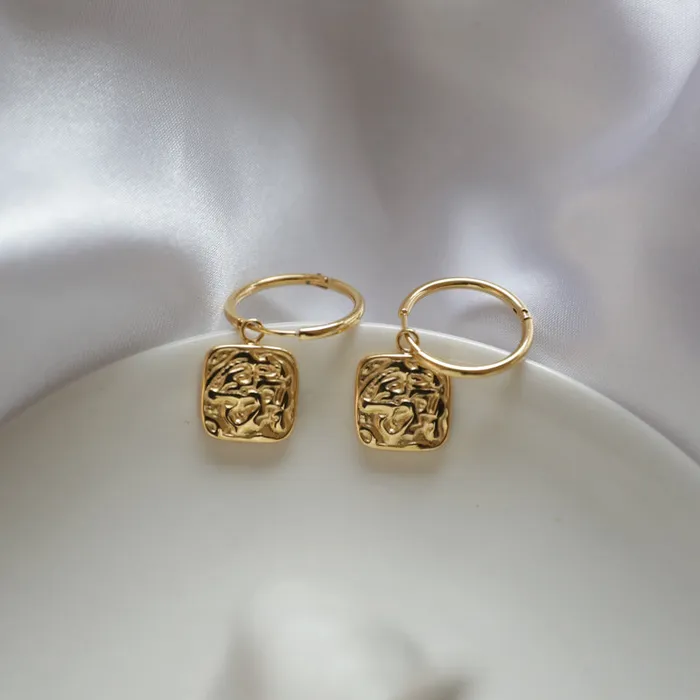 18k GoldFilled Square Charm Hoops Jewelvers PreStyled Sets 18k GoldFilled Square Charm Hoops Jewelvers PreStyled Sets