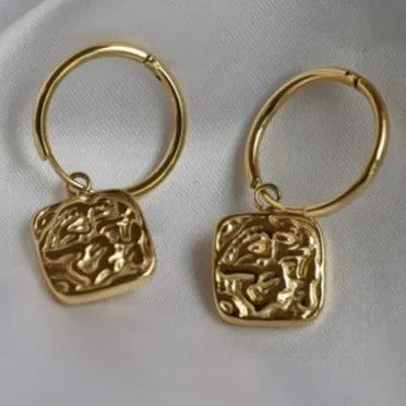 18k GoldFilled Square Charm Hoops Jewelvers PreStyled Sets 18k GoldFilled Square Charm Hoops Jewelvers PreStyled Sets