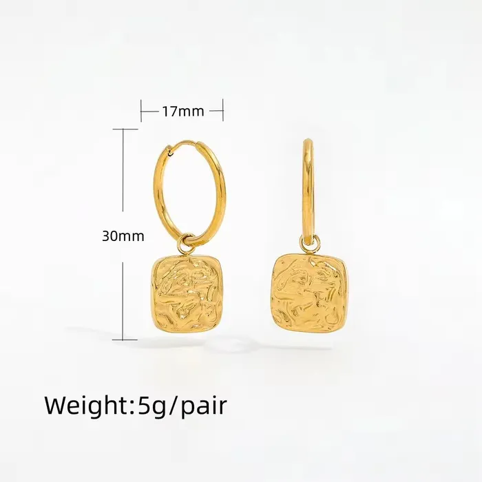 18k GoldFilled Square Charm Hoops Jewelvers PreStyled Sets 18k GoldFilled Square Charm Hoops Jewelvers PreStyled Sets