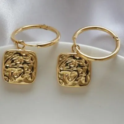 18k GoldFilled Square Charm Hoops Jewelvers PreStyled Sets 18k GoldFilled Square Charm Hoops Jewelvers PreStyled Sets