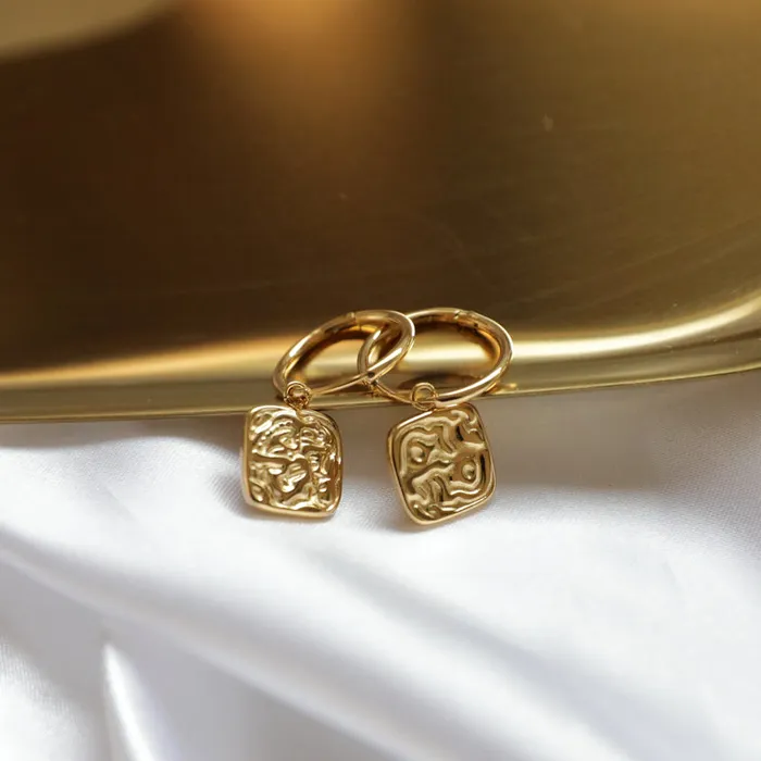 18k GoldFilled Square Charm Hoops Jewelvers PreStyled Sets 18k GoldFilled Square Charm Hoops Jewelvers PreStyled Sets