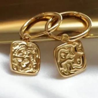 18k GoldFilled Square Charm Hoops Jewelvers PreStyled Sets 18k GoldFilled Square Charm Hoops Jewelvers PreStyled Sets