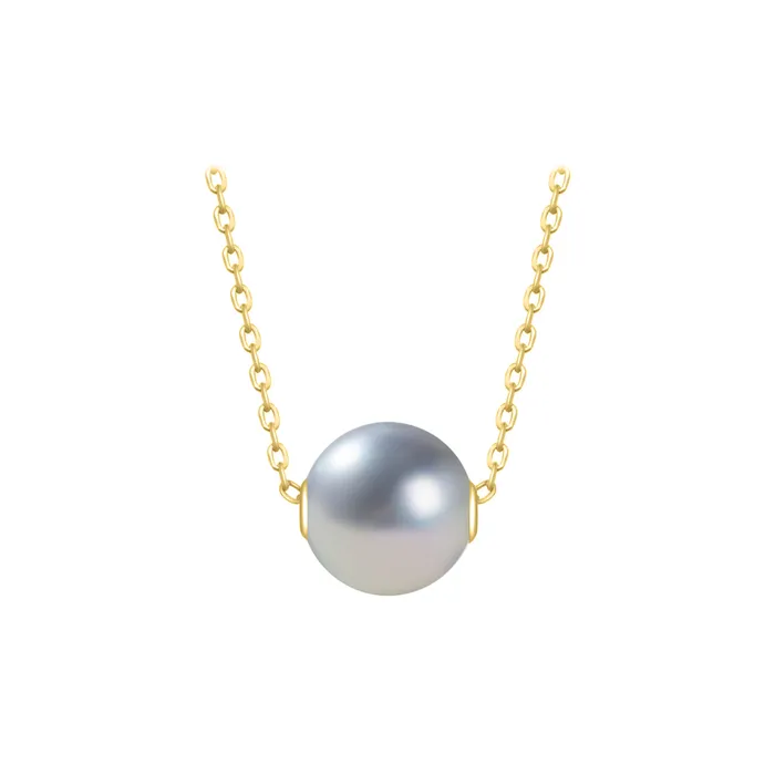 18K Solid Gold Akoya Madama Pearl Necklace KN00189 Pearly Lustre Necklaces