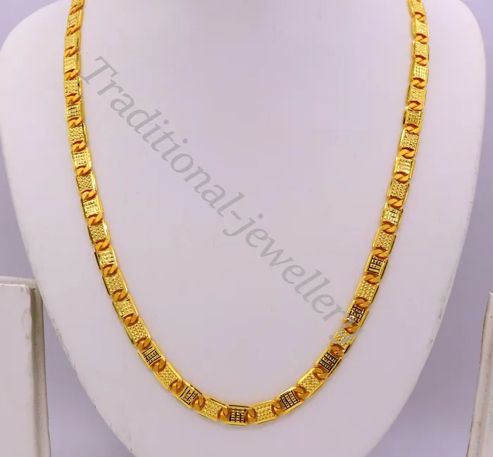22karat yellow solid gold fabulous royal nawabi diamond cut chain Necklace 21 inches unisex designer gifting jewelry TRIBAL ORNAMENTS Necklaces 22karat yellow solid gold fabulous royal nawabi diamond cut chain Necklace 21 inches unisex designer gifting jewelry TRIBAL ORNAMENTS Necklaces