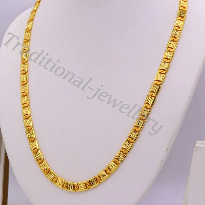 22karat yellow solid gold fabulous royal nawabi diamond cut chain Necklace 21 inches unisex designer gifting jewelry TRIBAL ORNAMENTS Necklaces