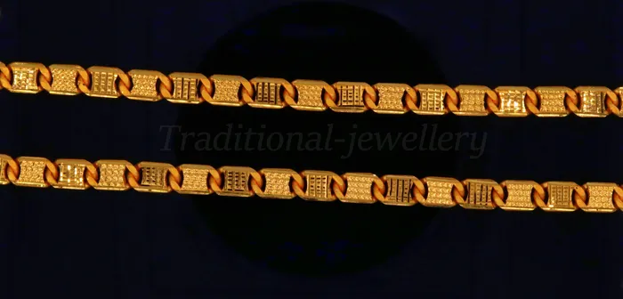 22karat yellow solid gold fabulous royal nawabi diamond cut chain Necklace 21 inches unisex designer gifting jewelry TRIBAL ORNAMENTS Necklaces