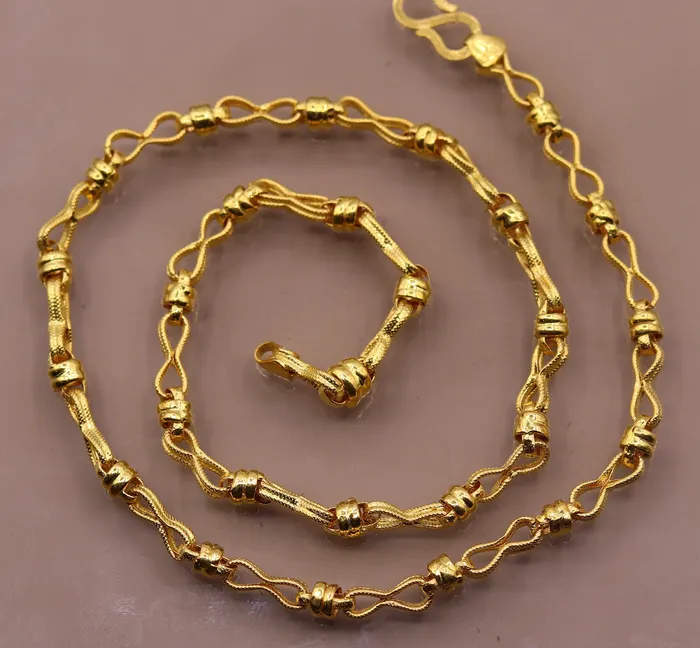 22kt certified hallmarked unique antique design handmade link chain unisex gifting jewelry ch191 TRIBAL ORNAMENTS Rings