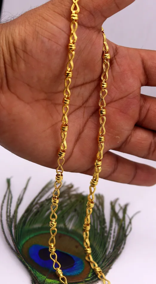 22kt certified hallmarked unique antique design handmade link chain unisex gifting jewelry ch191 TRIBAL ORNAMENTS Rings