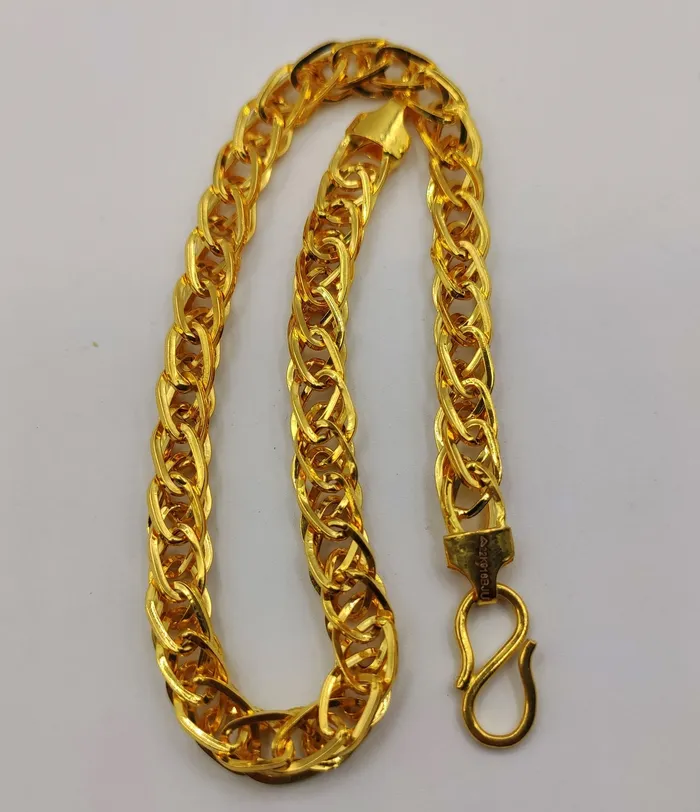 22kt yellow gold handmade amazing design unisex bracelet flexible chain bracelet wheat chain stylish bracelet gifting jewelry gbr41 TRIBAL ORNAMENTS Bracelets