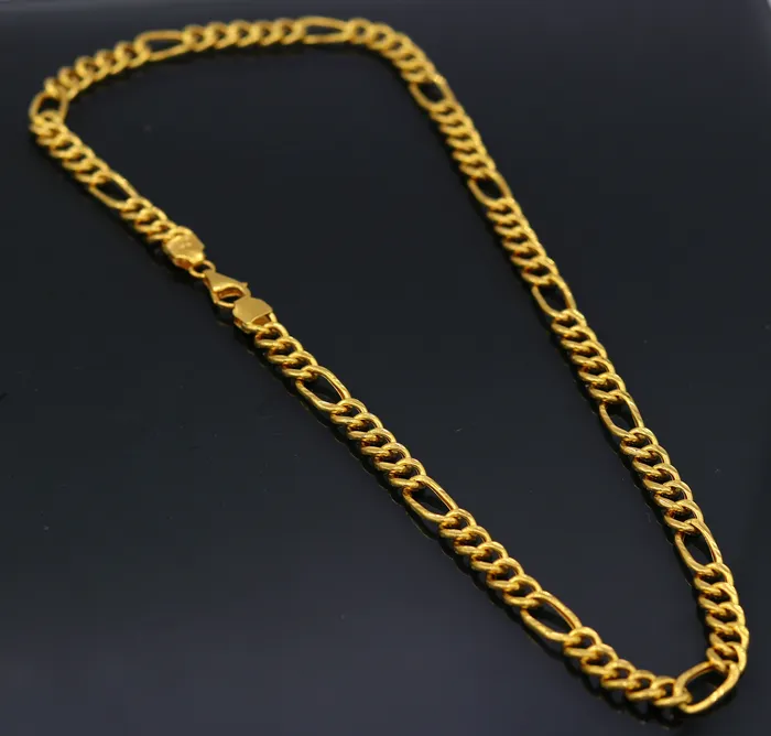 22kt yellow gold handmade fabulous figaro link chain 18 inches long 6 mm excellent attractive stylish unisex gifting chain necklace TRIBAL ORNAMENTS Necklaces 22kt yellow gold handmade fabulous figaro link chain 18 inches long 6 mm excellent attractive stylish unisex gifting chain necklace TRIBAL ORNAMENTS Necklaces