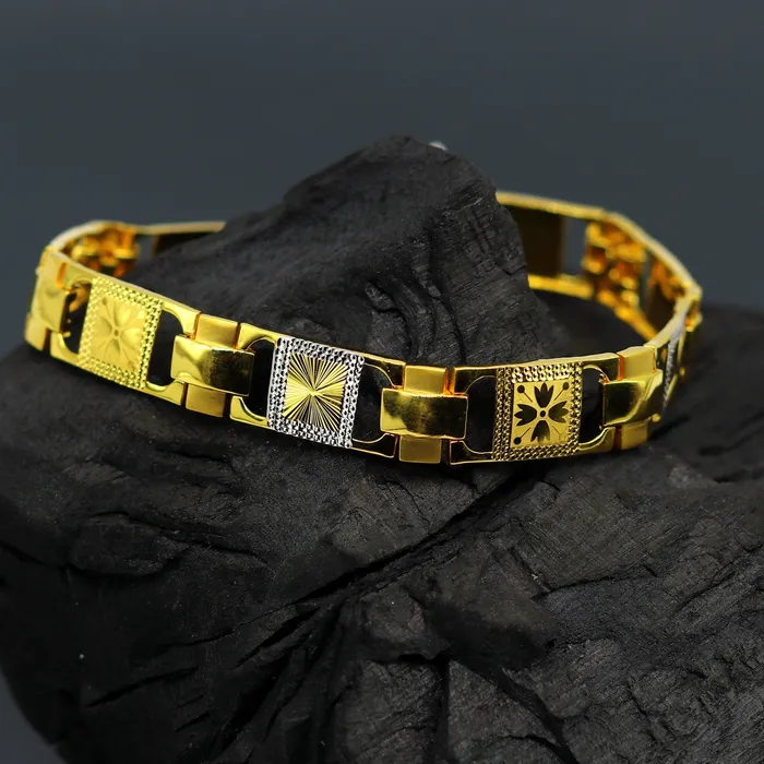 22kt yellow gold handmade stylish diamond cut design fabulous custom made bracelet best gift for boys men personalized gold jewelry br40 TRIBAL ORNAMENTS Bracelets 22kt yellow gold handmade stylish diamond cut design fabulous custom made bracelet best gift for boys men personalized gold jewelry br40 TRIBAL ORNAMENTS Bracelets