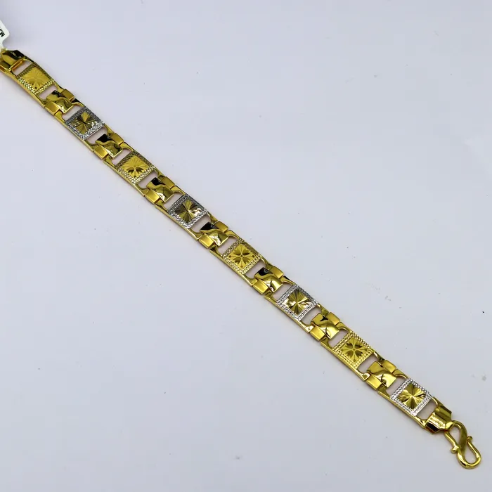 22kt yellow gold handmade stylish diamond cut design fabulous custom made bracelet best gift for boys men personalized gold jewelry br40 TRIBAL ORNAMENTS Bracelets
