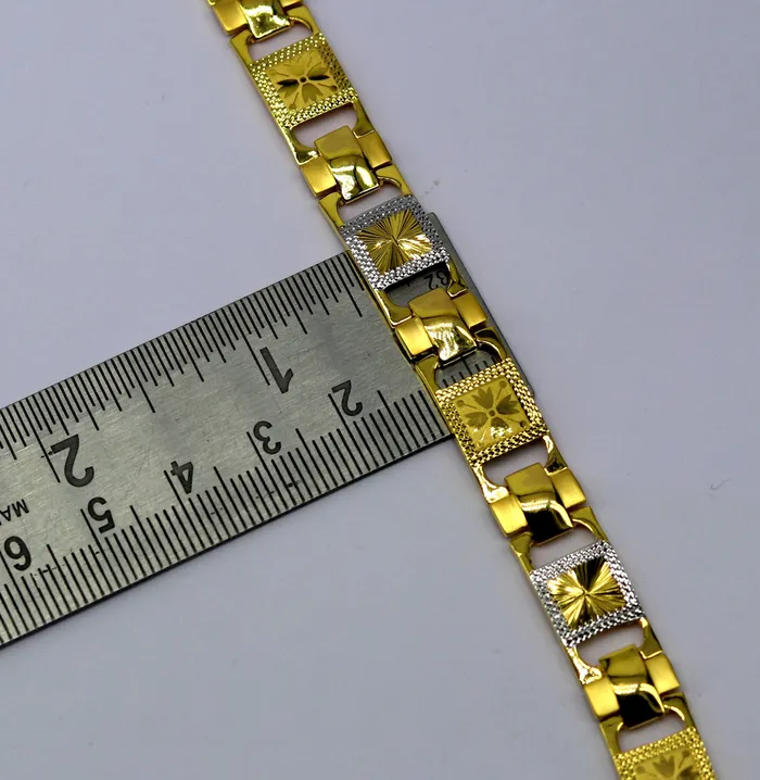 22kt yellow gold handmade stylish diamond cut design fabulous custom made bracelet best gift for boys men personalized gold jewelry br40 TRIBAL ORNAMENTS Bracelets