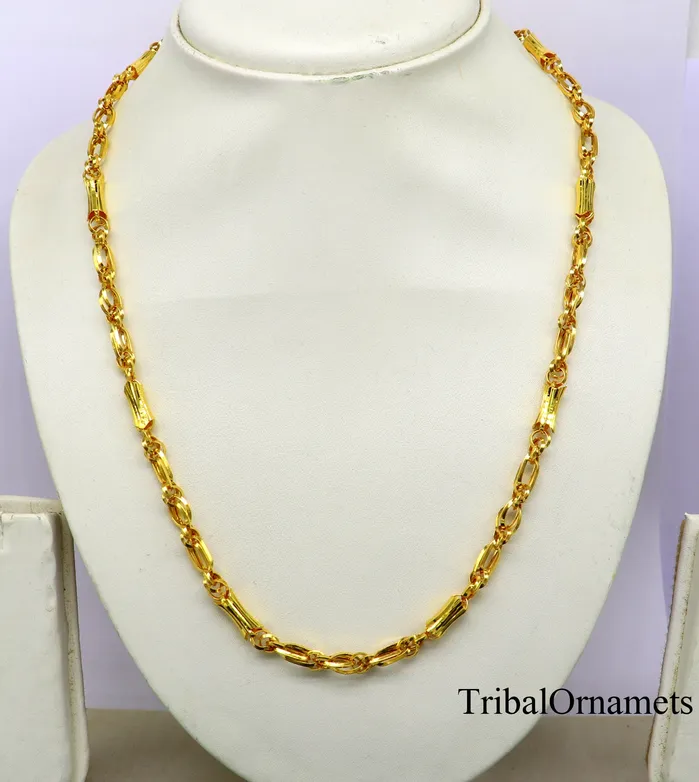 22kt yellow gold indian unique style handmade customized link chain elegant personalized gifting unisex best necklace from india ch239 TRIBAL ORNAMENTS Necklaces 22kt yellow gold indian unique style handmade customized link chain elegant personalized gifting unisex best necklace from india ch239 TRIBAL ORNAMENTS Necklaces