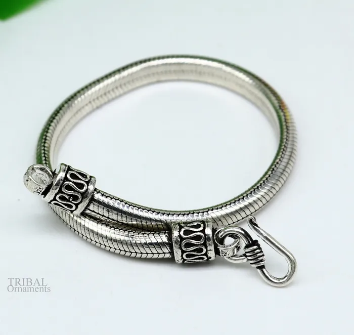 55mm 925 sterling silver handmade snake chain bracelet D shape chain bracelet half round snake chain bracelet stylish jewelry sbr261 TRIBAL ORNAMENTS Bracelets