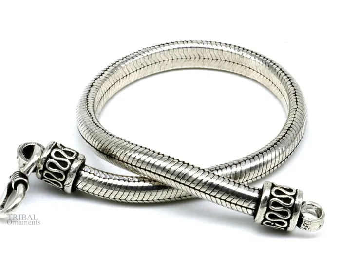 55mm 925 sterling silver handmade snake chain bracelet D shape chain bracelet half round snake chain bracelet stylish jewelry sbr261 TRIBAL ORNAMENTS Bracelets