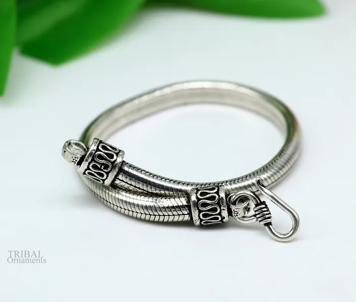 55mm 925 sterling silver handmade snake chain bracelet D shape chain bracelet half round snake chain bracelet stylish jewelry sbr261 TRIBAL ORNAMENTS Bracelets