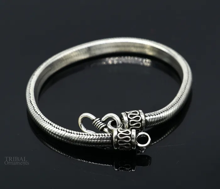 55mm 925 sterling silver handmade snake chain bracelet D shape chain bracelet half round snake chain bracelet stylish jewelry sbr261 TRIBAL ORNAMENTS Bracelets