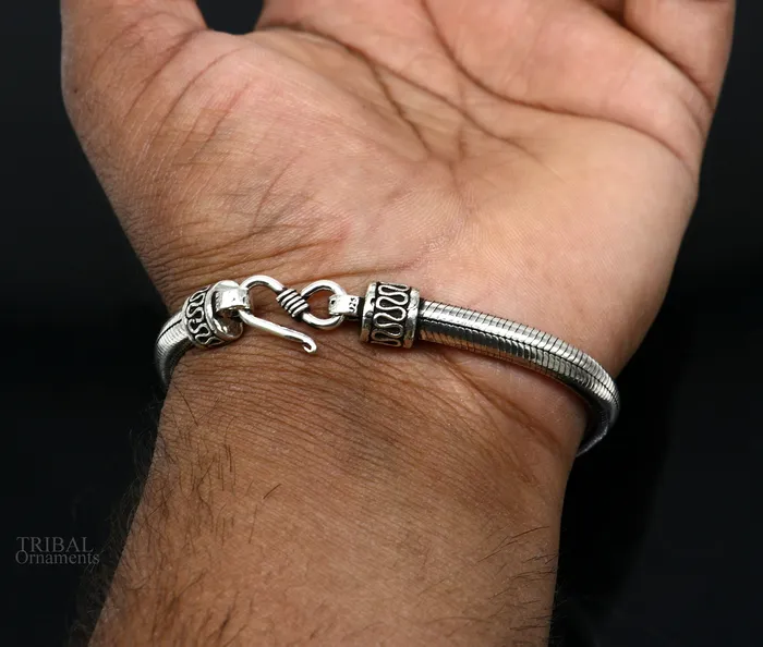 55mm 925 sterling silver handmade snake chain bracelet D shape chain bracelet half round snake chain bracelet stylish jewelry sbr261 TRIBAL ORNAMENTS Bracelets
