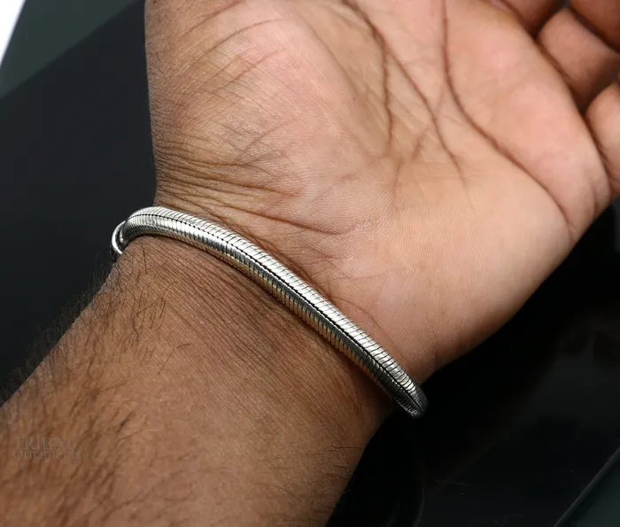 55mm 925 sterling silver handmade snake chain bracelet D shape chain bracelet half round snake chain bracelet stylish jewelry sbr261 TRIBAL ORNAMENTS Bracelets