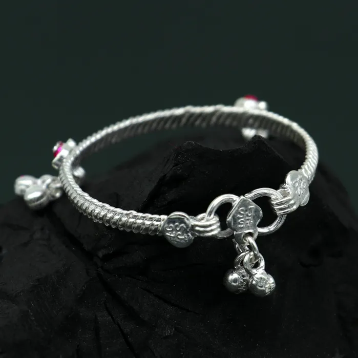 5 inches long handmade noisy bells single anklet fabulous baby ankle bracelet tribal style foot bracelet jewelry from India ank353 TRIBAL ORNAMENTS Bracelets