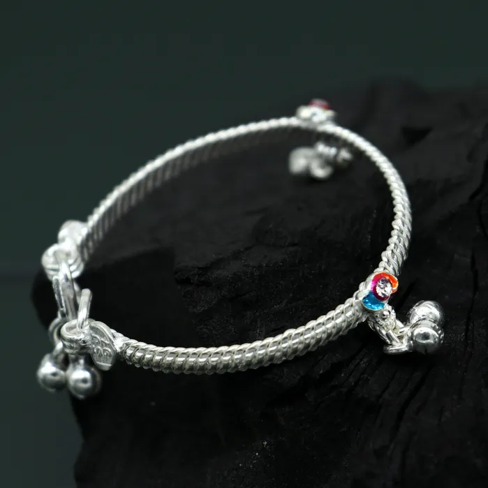 5 inches long handmade noisy bells single anklet fabulous baby ankle bracelet tribal style foot bracelet jewelry from India ank353 TRIBAL ORNAMENTS Bracelets