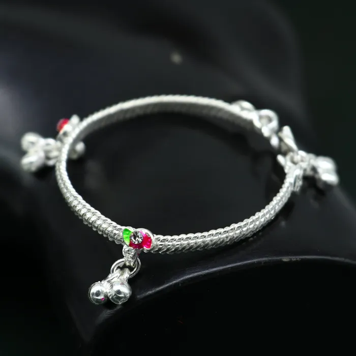5 inches long handmade noisy bells single anklet fabulous baby ankle bracelet tribal style foot bracelet jewelry from India ank353 TRIBAL ORNAMENTS Bracelets