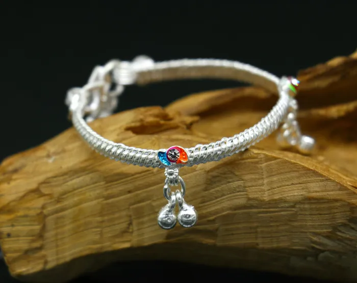 5 inches long handmade noisy bells single anklet fabulous baby ankle bracelet tribal style foot bracelet jewelry from India ank353 TRIBAL ORNAMENTS Bracelets