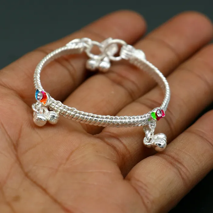 5 inches long handmade noisy bells single anklet fabulous baby ankle bracelet tribal style foot bracelet jewelry from India ank353 TRIBAL ORNAMENTS Bracelets
