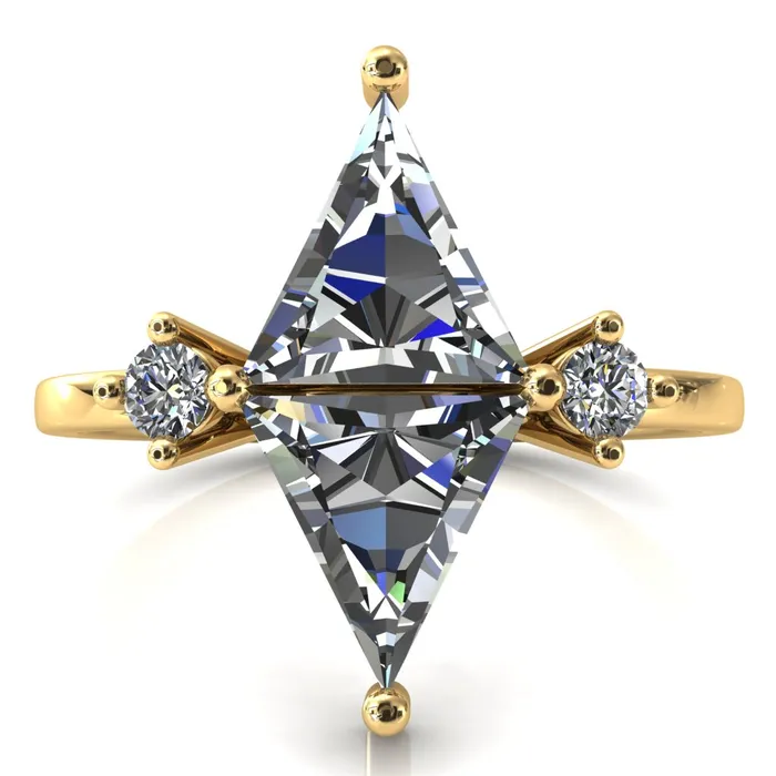 75mm Triangle TwoStone Center Toi Et Moi Ring Fire Brilliance Rings