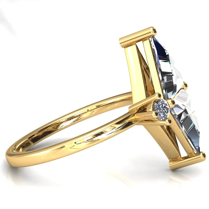 75mm Triangle TwoStone Center Toi Et Moi Ring Fire Brilliance Rings