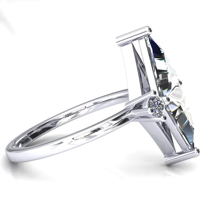 75mm Triangle TwoStone Center Toi Et Moi Ring Fire Brilliance Rings