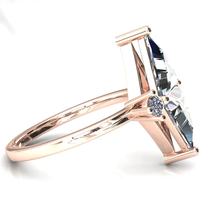 75mm Triangle TwoStone Center Toi Et Moi Ring Fire Brilliance Rings