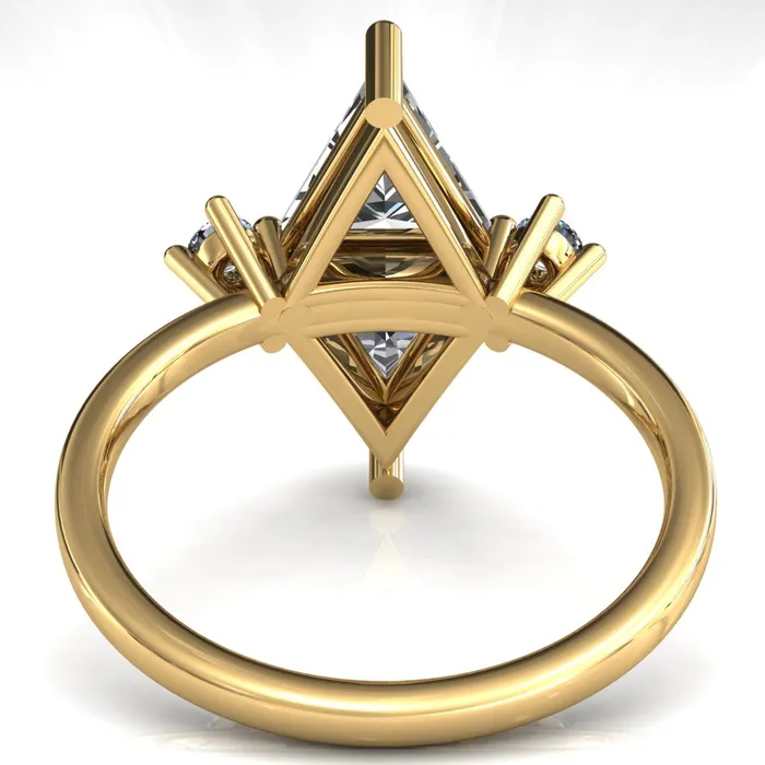 75mm Triangle TwoStone Center Toi Et Moi Ring Fire Brilliance Rings