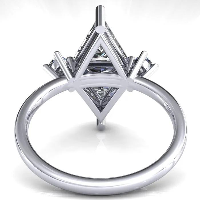75mm Triangle TwoStone Center Toi Et Moi Ring Fire Brilliance Rings