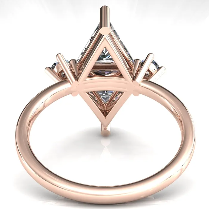 75mm Triangle TwoStone Center Toi Et Moi Ring Fire Brilliance Rings