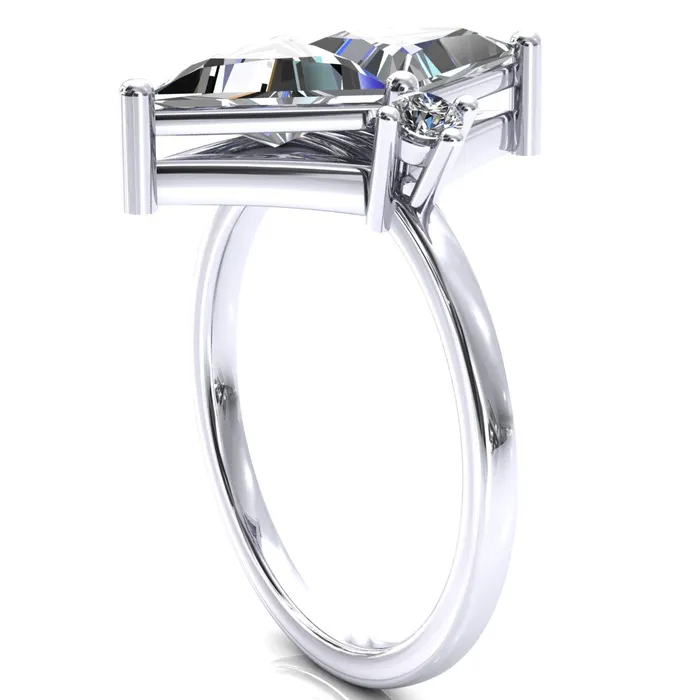 75mm Triangle TwoStone Center Toi Et Moi Ring Fire Brilliance Rings