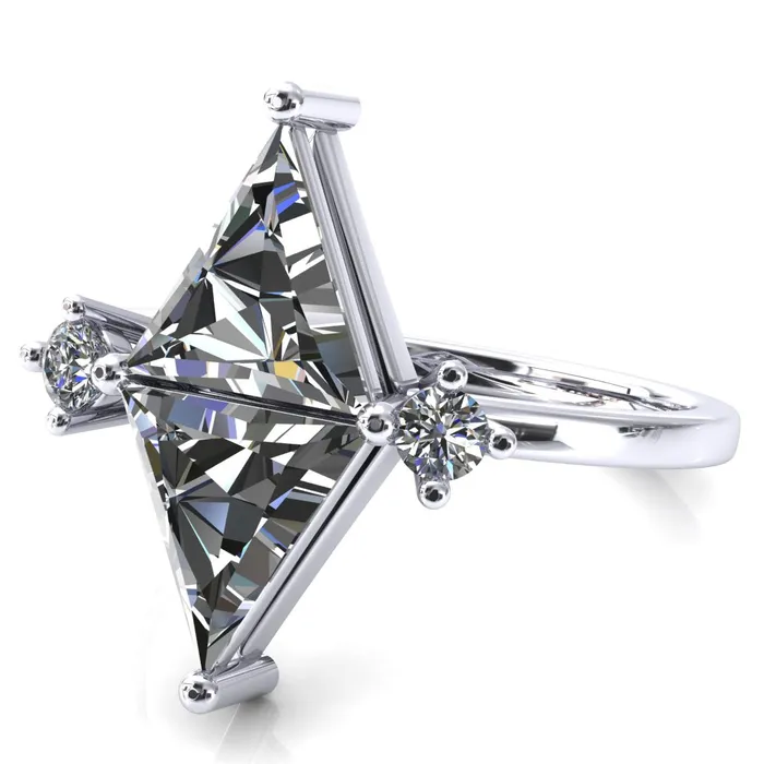 75mm Triangle TwoStone Center Toi Et Moi Ring Fire Brilliance Rings