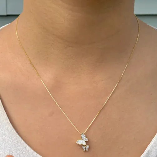 925 Sterling Silver and 18K GoldFilled Butterfly Necklace Jewelvers Necklaces 925 Sterling Silver and 18K GoldFilled Butterfly Necklace Jewelvers Necklaces