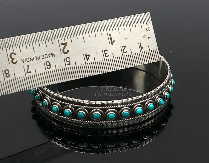 925 sterling silver customized vintage antique design turquoise stone bangle bracelet kada best gift for brides ethnic jewelry nba337 TRIBAL ORNAMENTS Bracelets 925 sterling silver customized vintage antique design turquoise stone bangle bracelet kada best gift for brides ethnic jewelry nba337 TRIBAL ORNAMENTS Bracelets