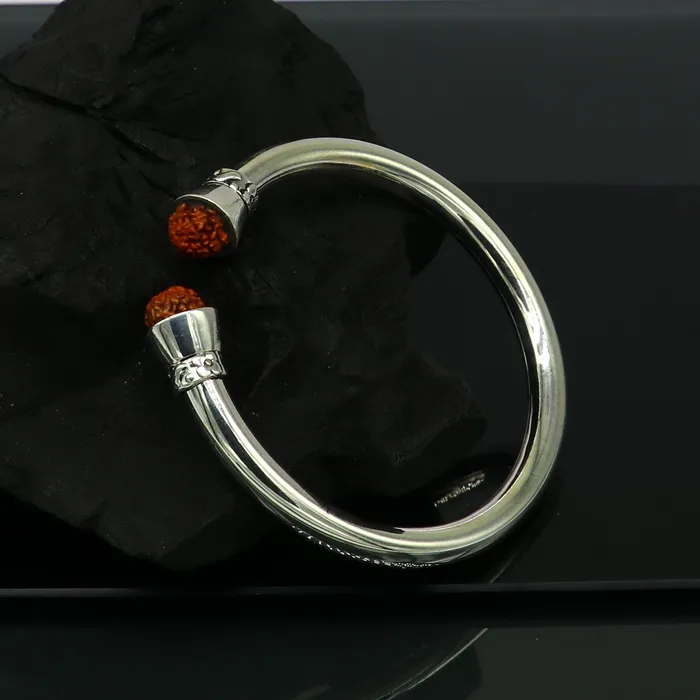 925 sterling silver flexible cuff bracelet Plain shiny bright designer fancy bracelet with gorgeous rudraksha beads best gifting nsk335 TRIBAL ORNAMENTS Bracelets 925 sterling silver flexible cuff bracelet Plain shiny bright designer fancy bracelet with gorgeous rudraksha beads best gifting nsk335 TRIBAL ORNAMENTS Bracelets