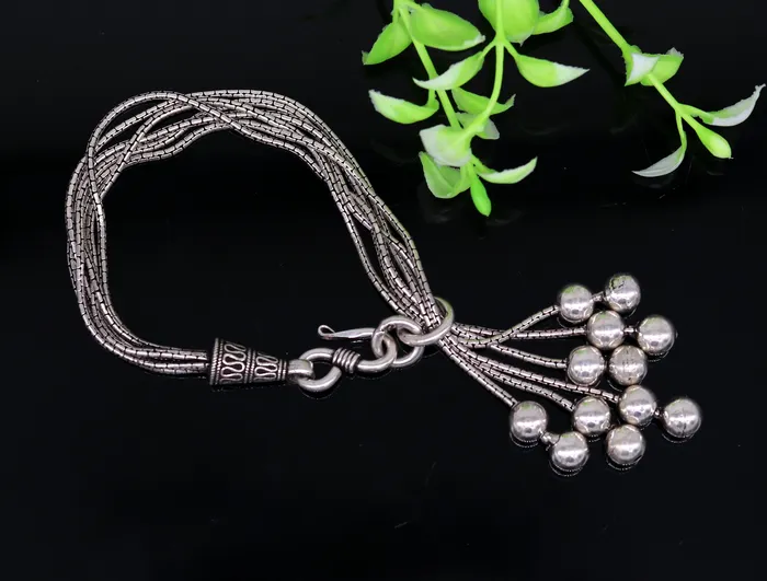 925 sterling silver handmade amazing charm bracelet excellent multi chain customized adjustable jewelry bridesmaid gift jewelry nsbr17 TRIBAL ORNAMENTS Bracelets