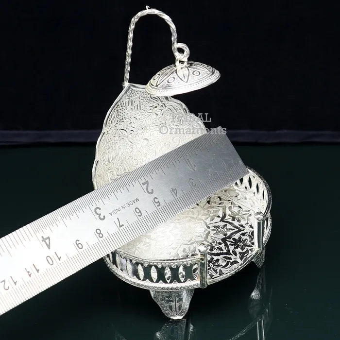 925 sterling silver Handmade Divine Singhasan idol krishna Bal Gopala throne god statues stand chair temple art puja article su801 TRIBAL ORNAMENTS Rings