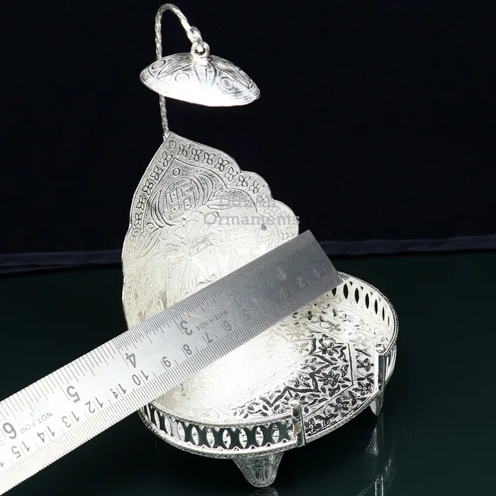 925 sterling silver Handmade Divine Singhasan idol krishna Bal Gopala throne god statues stand chair temple art puja article su801 TRIBAL ORNAMENTS Rings