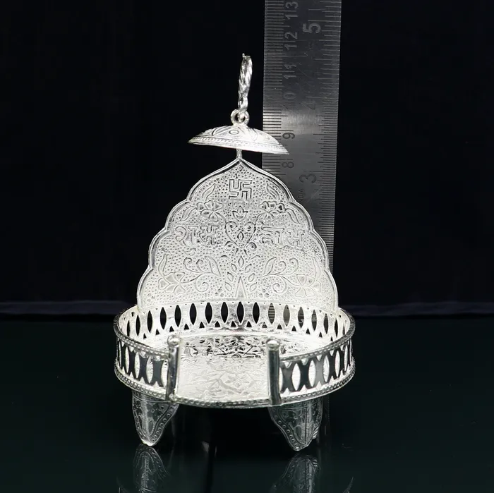 925 sterling silver Handmade Divine Singhasan idol krishna Bal Gopala throne god statues stand chair temple art puja article su801 TRIBAL ORNAMENTS Rings